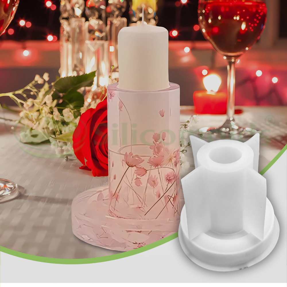 SILICOMOLDS -Round Candle Mold Holder High-CM029